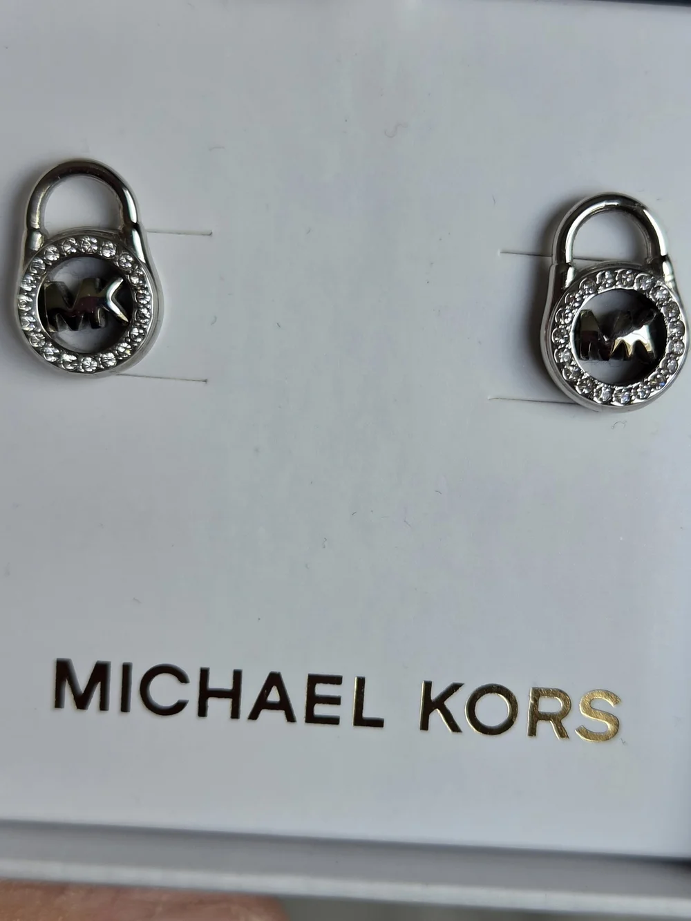 Michael Kors Pavé Crystal Padlock Stud Earrings
